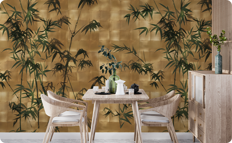 Chinoiserie Bamboo Gentleman Wallpaper Mural
